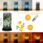 Tiffany Style Table Lamp for Bedroom Baroque Stained Glass Nightstand Bedside Ni... - Image 6