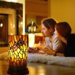 Tiffany Style Table Lamp for Bedroom Baroque Stained Glass Nightstand Bedside Ni... - Image 7