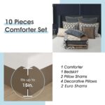 LANCO MODERN LIFESTYLE California King Comforter Set, Grey Brown, 10 Piece Bed i... - Image 4