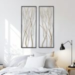 LuxenHome Metal Wall Decor, 36" Luxury Living Room Metal Wall Art, Set of 2 Gold... - Image 4