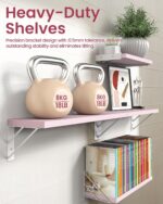 BAYKA Wall Shelves for Bedroom Decor, Pink Floating Wall Shelf for Living Room K... - Image 5
