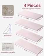 BAYKA Wall Shelves for Bedroom Decor, Pink Floating Wall Shelf for Living Room K... - Image 7