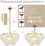 Gold Chandeliers Modern Glass Chandelier, D23.2 inch Round Crystal Pendant Light... - Image 3