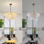 Gold Chandeliers Modern Glass Chandelier, D23.2 inch Round Crystal Pendant Light... - Image 6