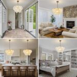 Gold Chandeliers Modern Glass Chandelier, D23.2 inch Round Crystal Pendant Light... - Image 7