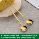 5.1 Inch Coffee & Tea Spoon,6 Pieces Gold Stainless Steel Teaspoon,Mini Spoons F... - Image 4