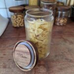 Mason & Fable Ribbed Glass Jars with Wooden Lid 27 fl oz- Set of 3 | Airtight Fl... - Image 5
