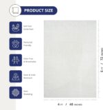 Abani Neutral Cream Area Rug 4' x 6' | White Luxury Zen Carpet | Minimalist Ivor... - Image 3