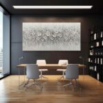 Large Canvas Wall Art for Living Room White Flowers Picture Hand-Painted Oil Pai... - Image 4