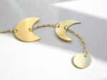 Mkono Moon Phase Wall Hanging Metal Boho Home Decor Vertical Chic Moon Garland f... - Image 6
