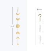 Mkono Moon Phase Wall Hanging Metal Boho Home Decor Vertical Chic Moon Garland f... - Image 7