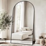 Antok Oversized Full Length Mirror with Stand, 83"x44" Arched Floor Mirror, Alum... - Image 3
