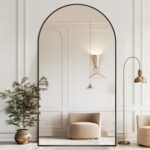 Antok Oversized Full Length Mirror with Stand, 83"x44" Arched Floor Mirror, Alum... - Image 5