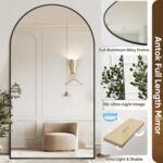 Antok Oversized Full Length Mirror with Stand, 83"x44" Arched Floor Mirror, Alum... - Image 6