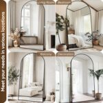 Antok Oversized Full Length Mirror with Stand, 83"x44" Arched Floor Mirror, Alum... - Image 7