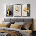 Framed Black and White Modern Luxury Wall Art, 3 Pieces Large Contemporary Print... - Image 3