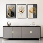 Framed Black and White Modern Luxury Wall Art, 3 Pieces Large Contemporary Print... - Image 4