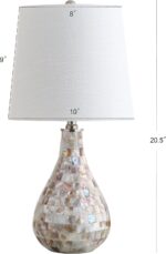 JONATHAN Y 20.5" Seashell Coastal Mini LED Table Lamp for Living Room Office, Wh... - Image 4