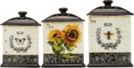 Certified International French Sunflowers Canister Set, Set of 3 Ceramic Kitchen... - Image 3