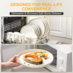 EWFEN Plates and Bowls Sets, 12 Pieces Ceramic Dinnerware Set for 4, Stoneware D... - Image 4
