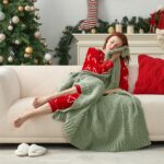 Amélie Home Knit Throw Blanket, Soft Chenille Cozy Breathable Chevron Chunky Dec... - Image 5