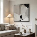 Extra Large Framed Black and White Abstract Wall Art for Living Room, Oversized ... - Image 5