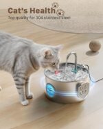 Cat Water Fountain Stainless Steel: 74oz/2.2L Cat Fountain for Drinking - Pet Wa... - Image 3