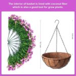 INXUGAO Artificial Silk Flowers Hanging Basket for Outdoor Indoor, Daisy with Eu... - Image 3