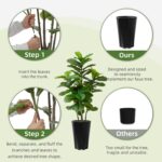 Artificial Fiddle Leaf Fig Plant Indoor 5FT Faux Fig Tree with Mocha Diamond Pla... - Image 5