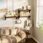 Alsonerbay Wood Floating Shelves for Wall 3 Pack, 17 inch Rustic Wall Shelves wi... - Image 3