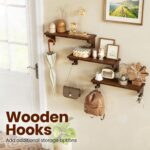 Alsonerbay Wood Floating Shelves for Wall 3 Pack, 17 inch Rustic Wall Shelves wi... - Image 5