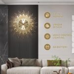 Gold Wall Clock 23 Inch Sunburst，Mid Century Decorative Wall Clocks Battery Oper... - Image 5