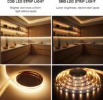 Pandery COB LED Strip,LED Strip Lights 5M/16.4ft,Touch Dimmable LED Strips,CRI90... - Image 6