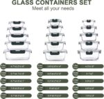 KOMUEE 30 Pieces Glass Food Storage Containers Set, Glass Meal Prep Containers S... - Image 3
