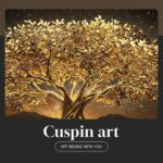 Large Framed Black and Gold Tree of Life Wall Art, Modern Luxury Tree Painting P... - Image 5