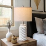 USumkky 20.5" White Modern Ceramic Bedside Lamps Set of 2, Small Table Lamp for ... - Image 6