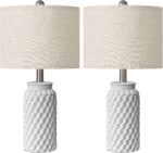 USumkky 20.5" White Modern Ceramic Bedside Lamps Set of 2, Small Table Lamp for ... - Image 7