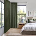 MIULEE Olive Green Pinch Pleated 100% Blackout Linen Curtains for Bedroom, Room ... - Image 3