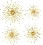 Shimeyao 4 Pcs Metal Starburst Wall Decor Gold Metal Wall Art 3D Spike Bling Fin... - Image 3