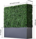 AGPL Upgraded Artificial Boxwood Hedge Wall with Gray Color Planter,Room Divider... - Image 3