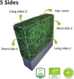 AGPL Upgraded Artificial Boxwood Hedge Wall with Gray Color Planter,Room Divider... - Image 5