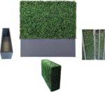 AGPL Upgraded Artificial Boxwood Hedge Wall with Gray Color Planter,Room Divider... - Image 6