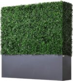 AGPL Upgraded Artificial Boxwood Hedge Wall with Gray Color Planter,Room Divider... - Image 8