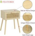 AWASEN Rattan Nightstand, Bedside Table with Rattan Drawer, Wood End Table with ... - Image 4
