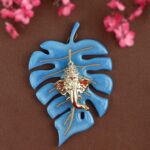 SATVIK - 1 Pc, Blue - Designer Ganesh Wall Hanging on Resin Leaf – Epoxy Decorat... - Image 3