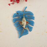 SATVIK - 1 Pc, Blue - Designer Ganesh Wall Hanging on Resin Leaf – Epoxy Decorat... - Image 7