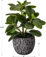 Artificial Potted Plant, Real Touch Artificial Oak Leaves Waterproof Fake Plants... - Image 4
