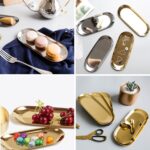 Stainless Steel Decorative Tray, Set of 2, 9 Inch Long, Jewelry Dish Cosmetics O... - Image 4