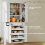 IRONCK Kitchen Pantry Cabinet 72" Height, Freestanding Cupboard with Drawer, Sli... - Image 5