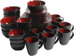 Gibson Elite Soho Lounge Square Reactive Glaze Stoneware Dinnerware Set, Service... - Image 3
